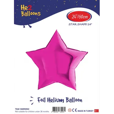 24Pembe Yıldız Folyo Balon