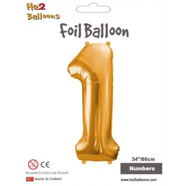 34 Altın Renk Folyo Balon ( 1 )