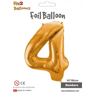 34 Altın Renk Folyo Balon ( 4 )
