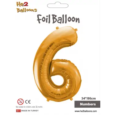 34 Altın Renk Folyo Balon ( 6 )