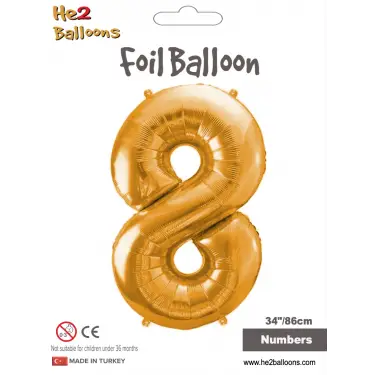 34 Altın Renk Folyo Balon ( 8 )