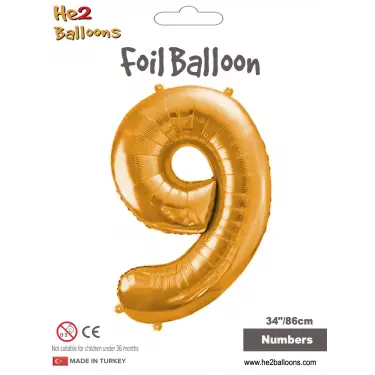 34 Altın Renk Folyo Balon ( 9 )