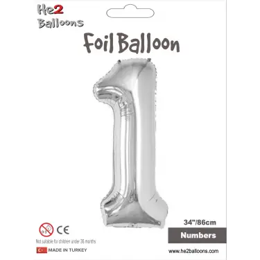 34 Gümüş Renk Folyo Balon ( 1 )