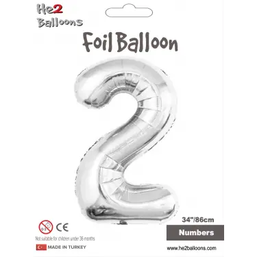 34 Gümüş Renk Folyo Balon ( 2 )
