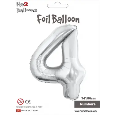 34 Gümüş Renk Folyo Balon ( 4 )