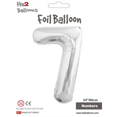 34 Gümüş Renk Folyo Balon ( 7 )
