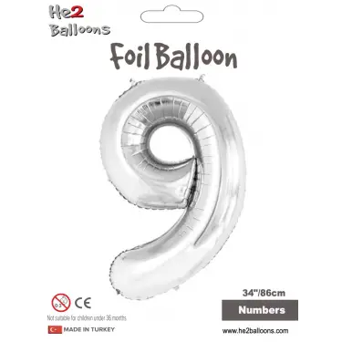 34 Gümüş Renk Folyo Balon ( 9 )