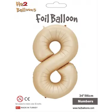 34 Karamel Renk Folyo Balon ( 8 )