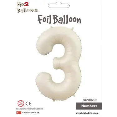 34 Krem Renk Folyo Balon ( 3 )