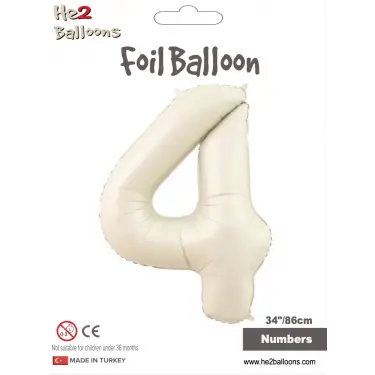 34 Krem Renk Folyo Balon ( 4 )