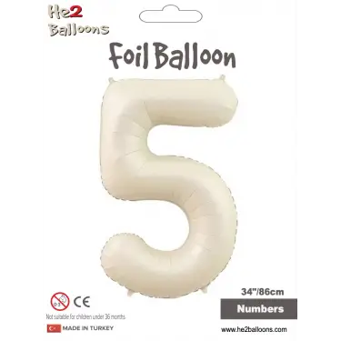 34 Krem Renk Folyo Balon ( 5 )