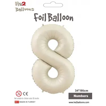 34 Krem Renk Folyo Balon ( 8 )