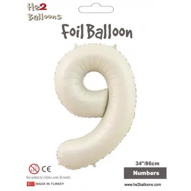 34 Krem Renk Folyo Balon ( 9 )