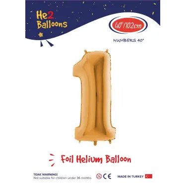 40 Altın Renk Folyo Balon ( 1 )