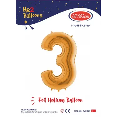 40 Altın Renk Folyo Balon ( 3 )