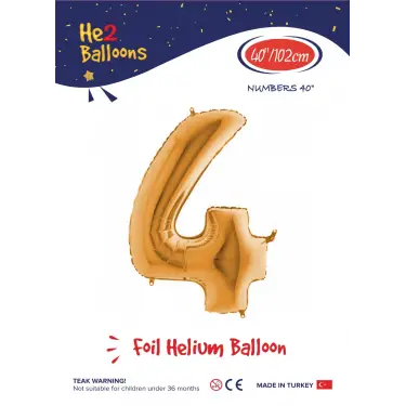 40 Altın Renk Folyo Balon ( 4 )