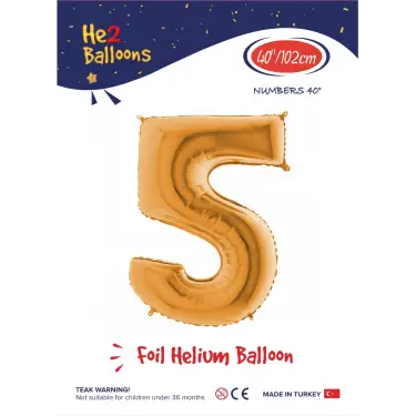 40 Altın Renk Folyo Balon ( 5 )
