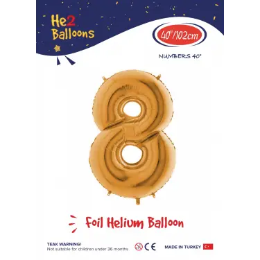40 Altın Renk Folyo Balon ( 8 )