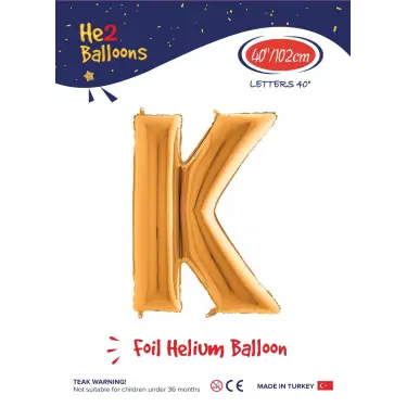 40 Altın Renk Folyo Balon ( K )