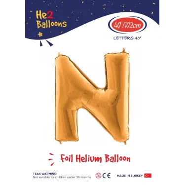 40 Altın Renk Folyo Balon ( N )