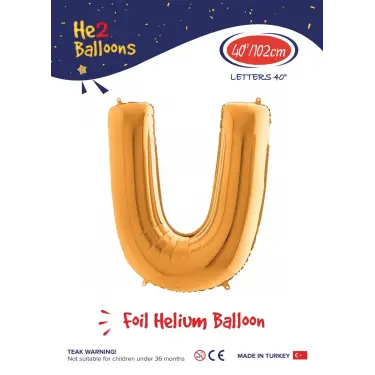 40 Altın Renk Folyo Balon ( U )
