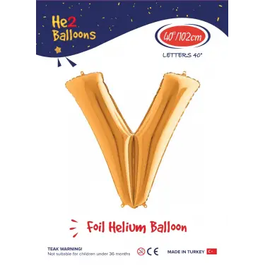 40 Altın Renk Folyo Balon ( V )