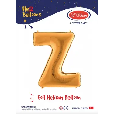 40 Altın Renk Folyo Balon ( Z )