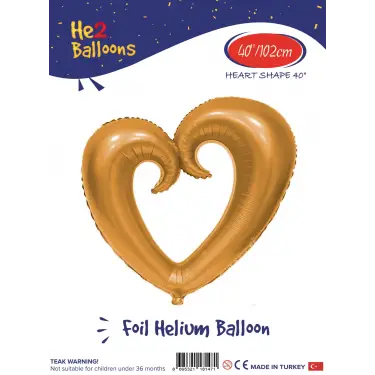 40 Delikli Altın Kalp Folyo Balon