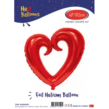 40 Delikli Kırmızı Kalp Folyo Balon