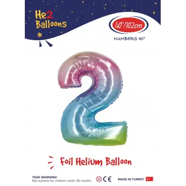 40 Gökkuşağı Renk Folyo Balon ( 2 )