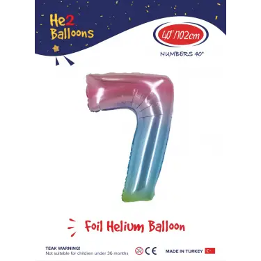 40 Gökkuşağı Renk Folyo Balon ( 7 )