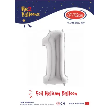 40 Gümüş Renk Folyo Balon ( 1 )