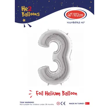40 Gümüş Renk Folyo Balon ( 3 )