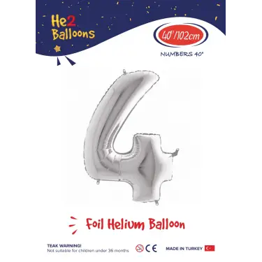 40 Gümüş Renk Folyo Balon ( 4 )