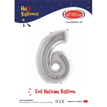 40 Gümüş Renk Folyo Balon ( 6 )