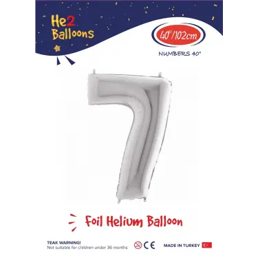 40 Gümüş Renk Folyo Balon ( 7 )