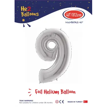 40 Gümüş Renk Folyo Balon ( 9 )