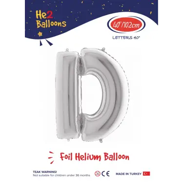 40 Gümüş Renk Folyo Balon ( D )