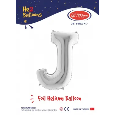 40 Gümüş Renk Folyo Balon ( J )