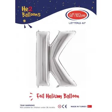 40 Gümüş Renk Folyo Balon ( K )