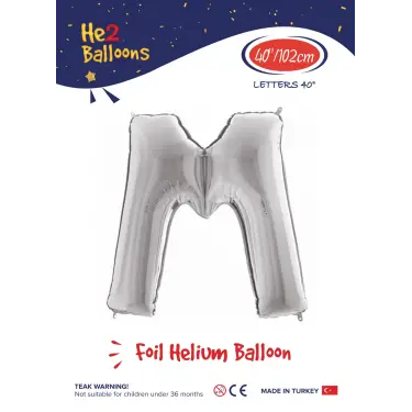 40 Gümüş Renk Folyo Balon ( M )