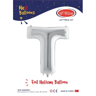 40 Gümüş Renk Folyo Balon ( T )