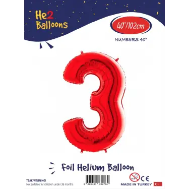 40 Kırmızı Renk Folyo Balon ( 3 )