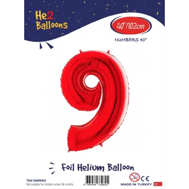 40 Kırmızı Renk Folyo Balon ( 9 )