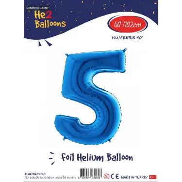 40 Mavi Renk Folyo Balon ( 5 )