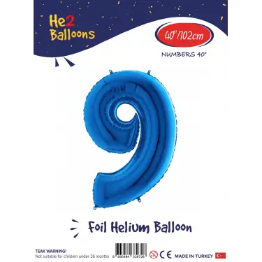 40 Mavi Renk Folyo Balon ( 9 )