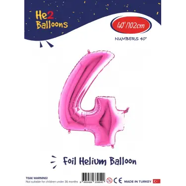 40 Pembe Renk Folyo Balon ( 4 )