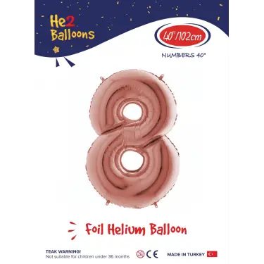 40 Rose Renk Folyo Balon ( 8 )