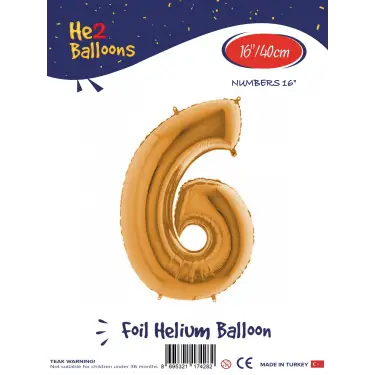 16Altın Folyo Balon ( 6 )