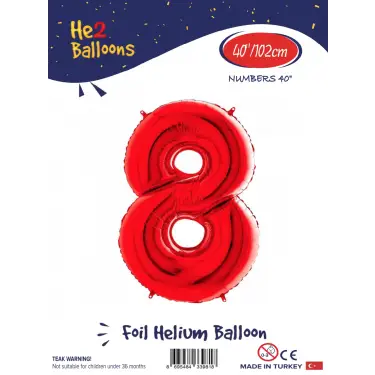 40 Kırmızı Renk Folyo Balon ( 8 )